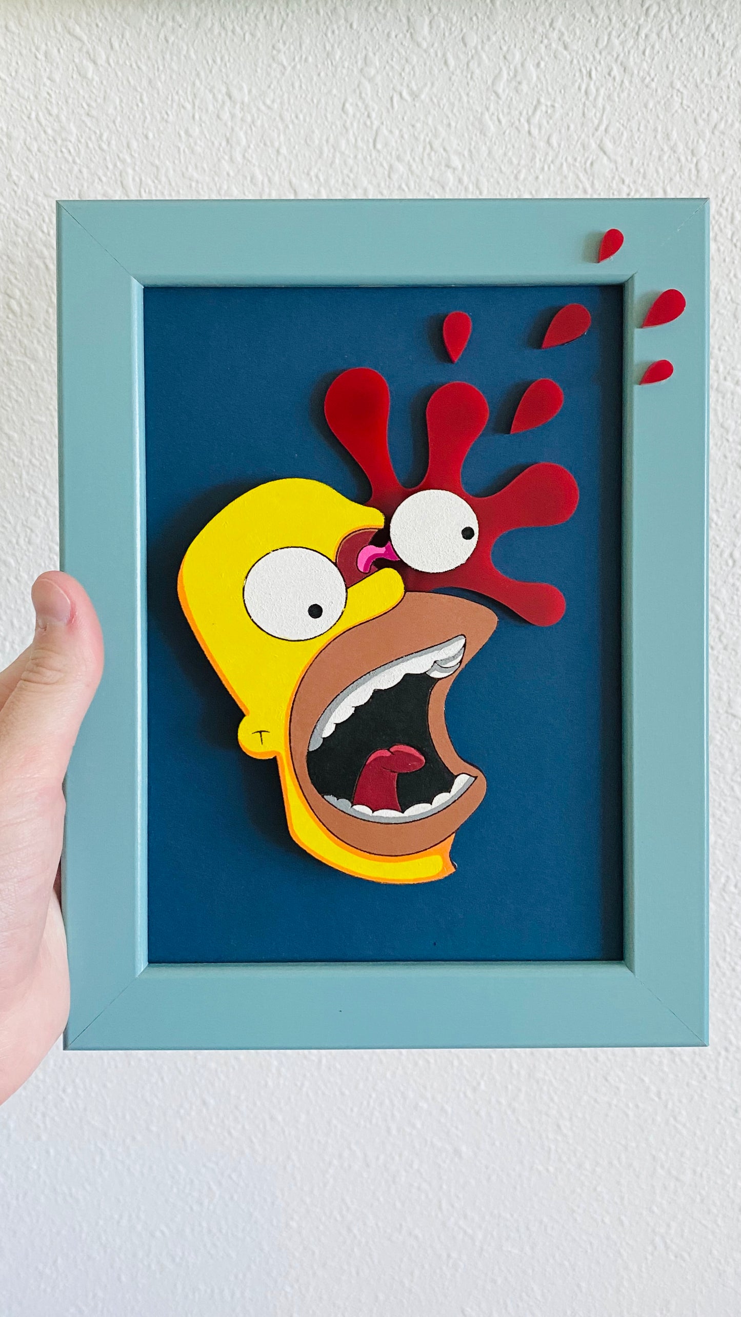 Exploding Eye Homer Framed Painting