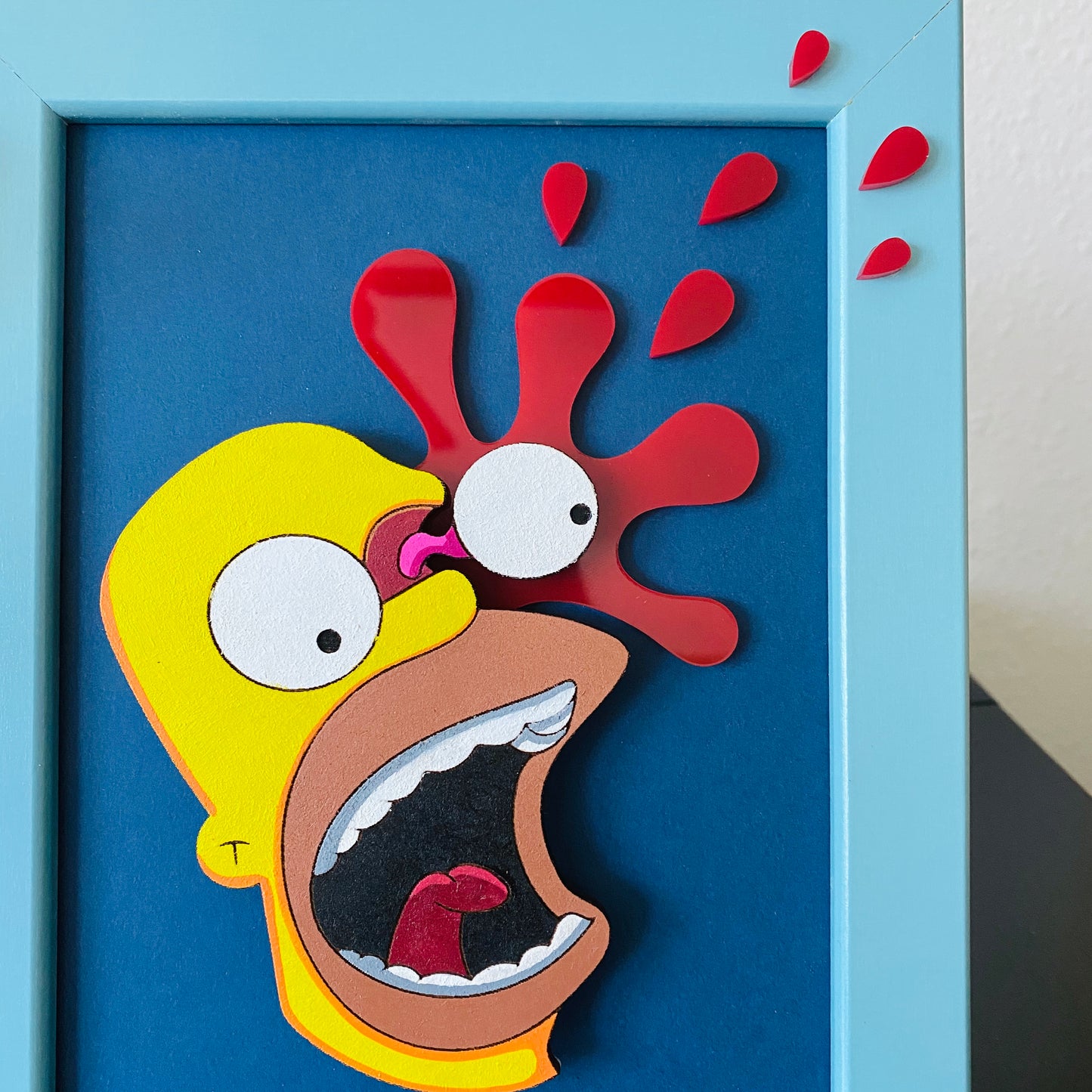 Exploding Eye Homer Framed Painting