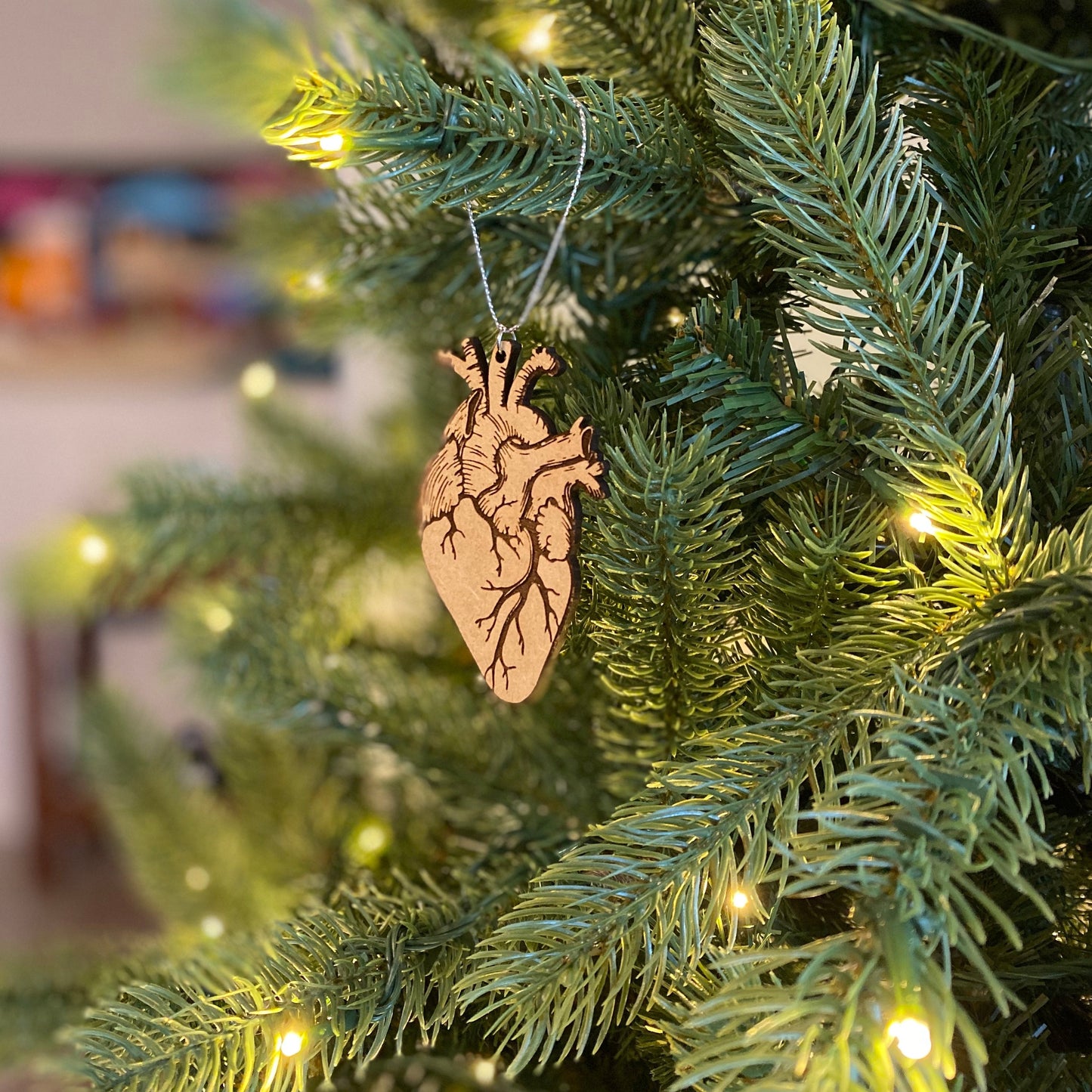 Wood Anatomical Heart Ornament