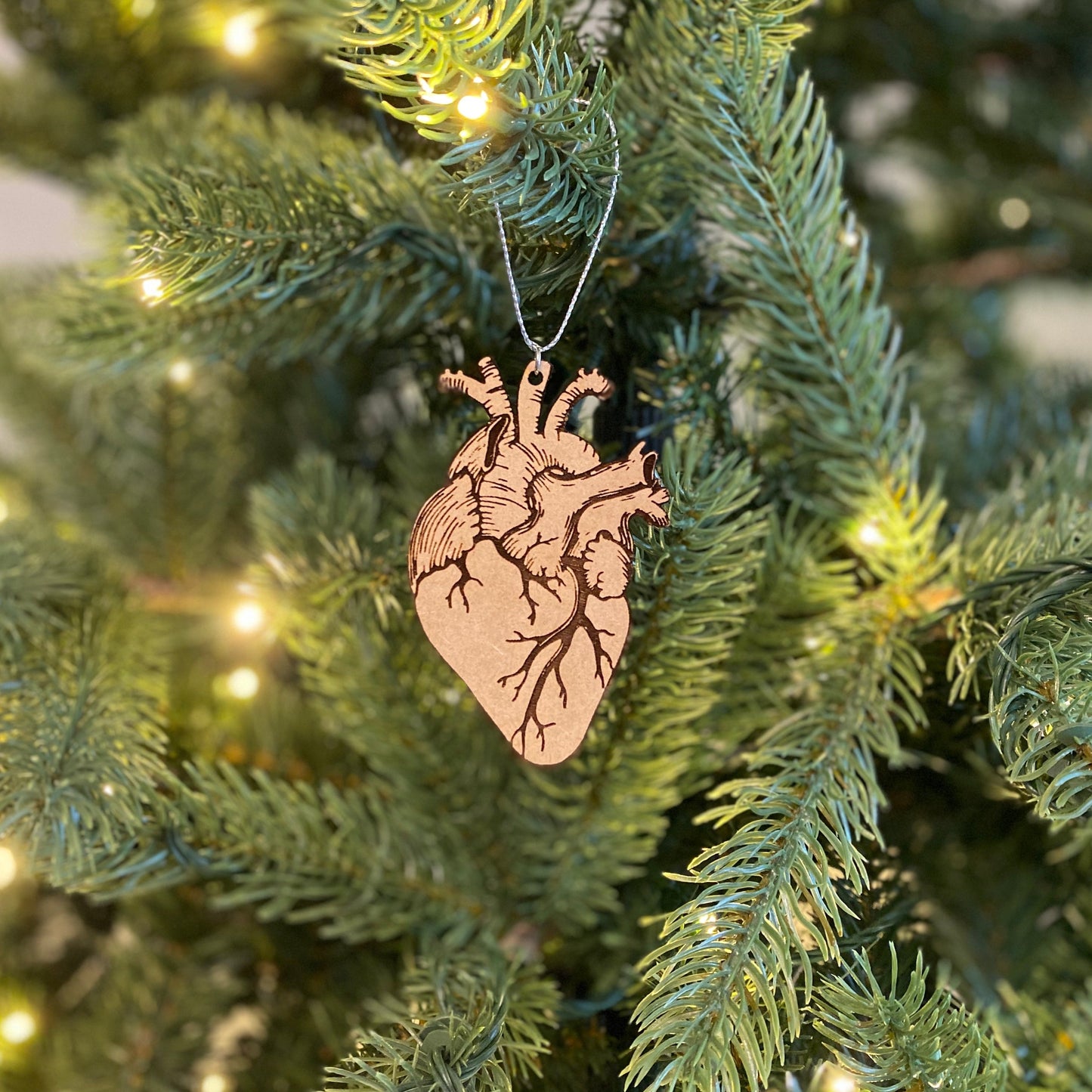 Wood Anatomical Heart Ornament
