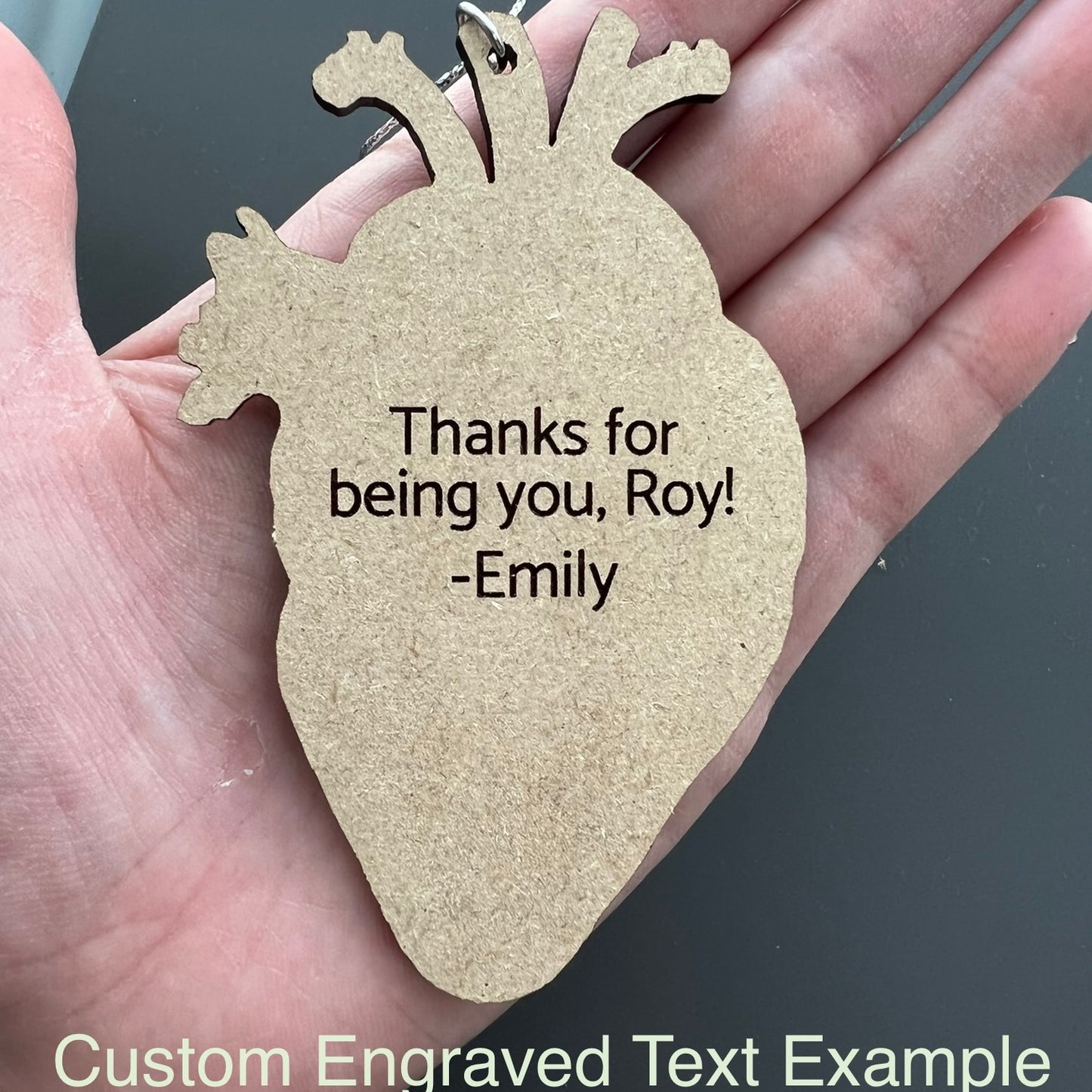 Wood Anatomical Heart Ornament
