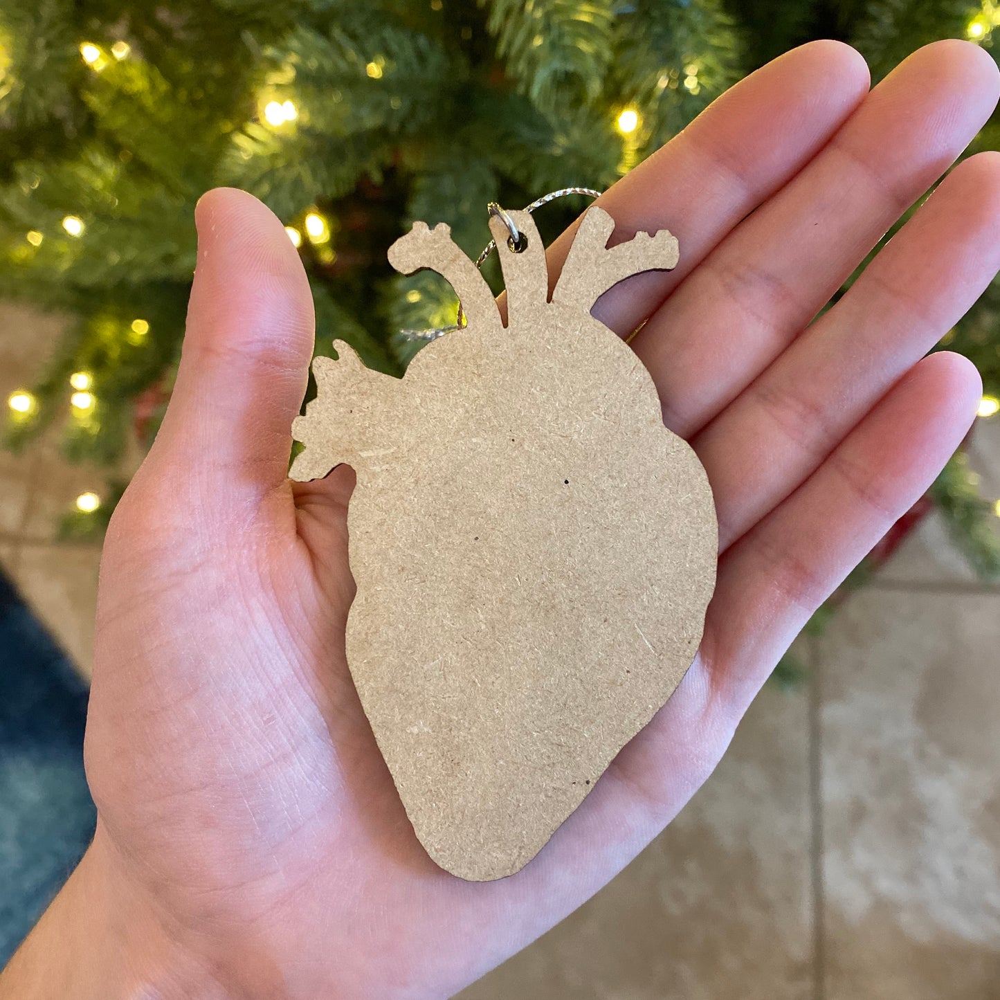 Wood Anatomical Heart Ornament