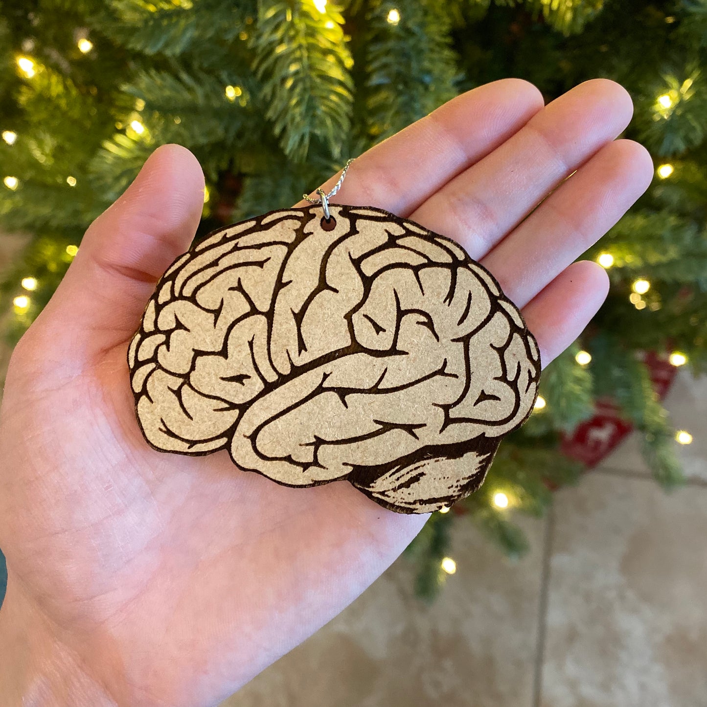 Wood Brain Ornament