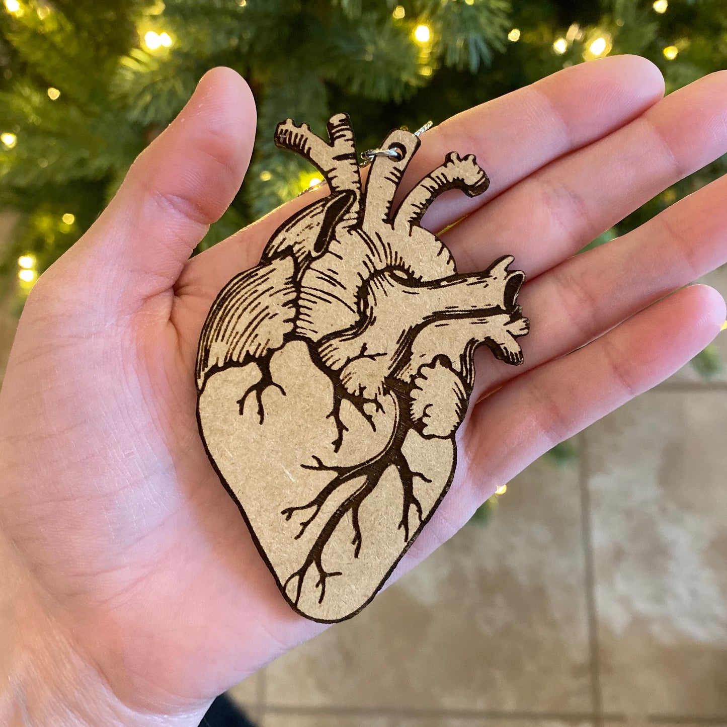 Wood Anatomical Heart Ornament