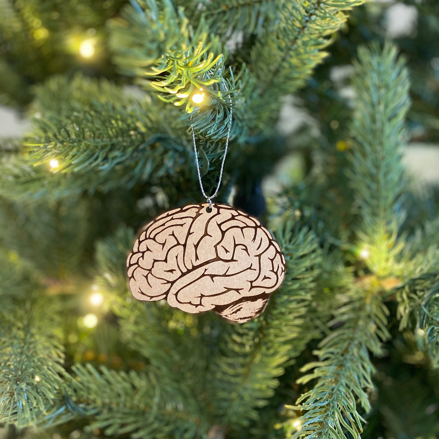 Wood Brain Ornament