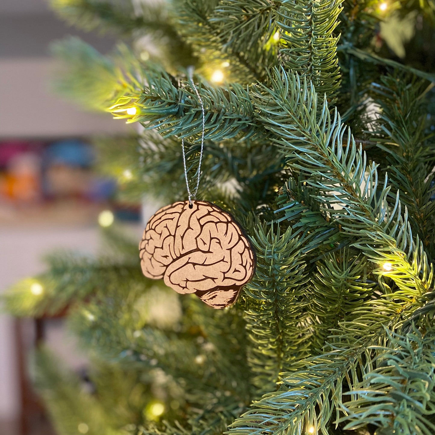 Wood Brain Ornament