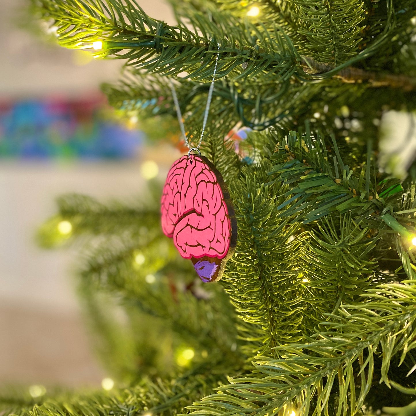 Painted Brain Ornament