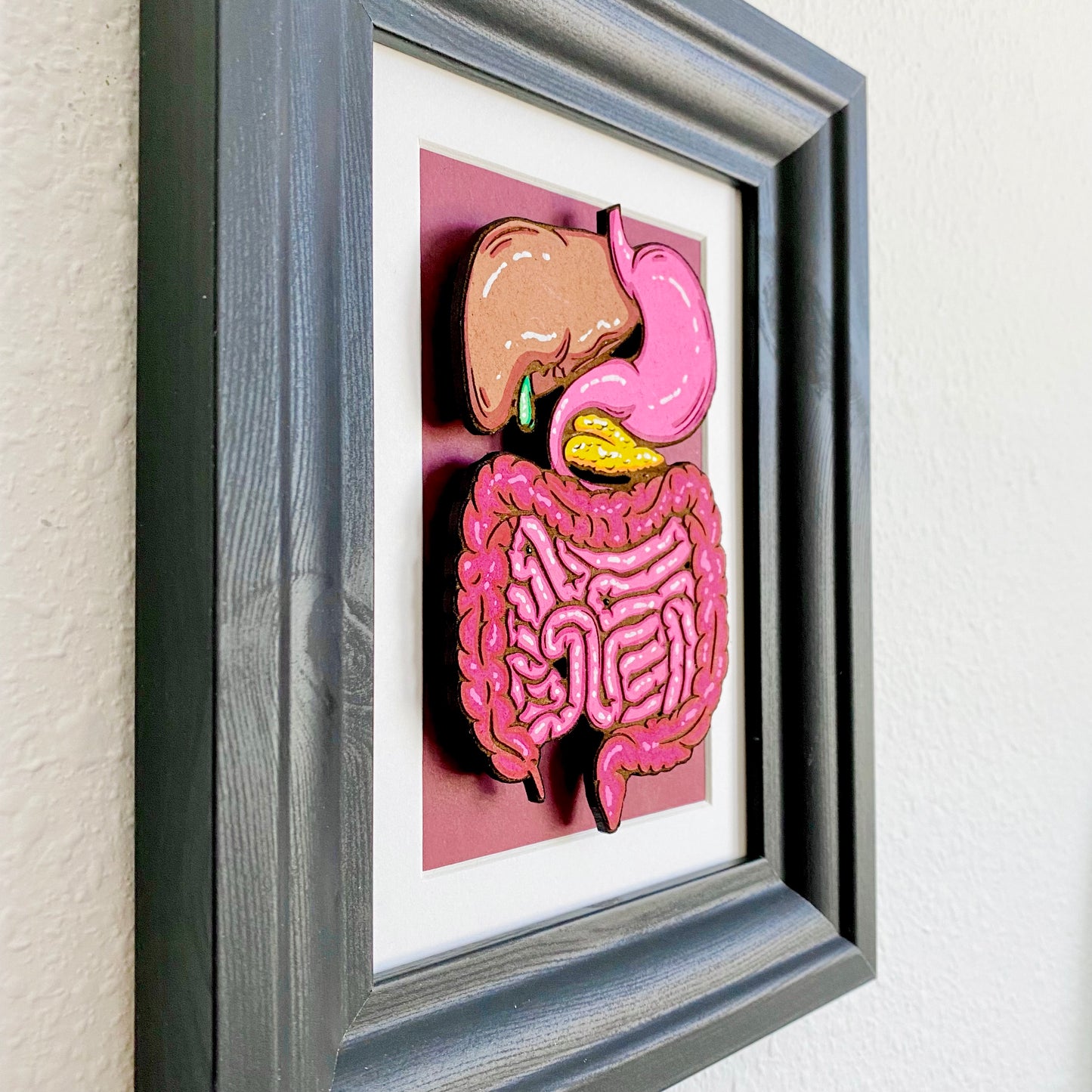 Digestive System Woodcut Framed Painting