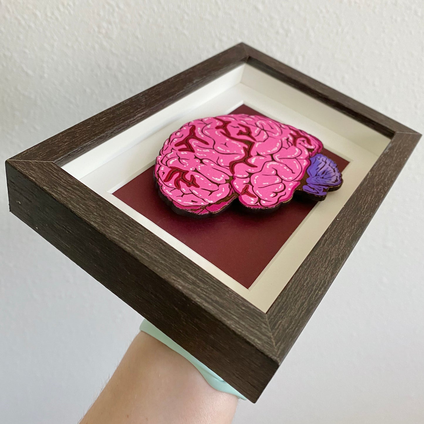 Brain Framed Woodcut Painting