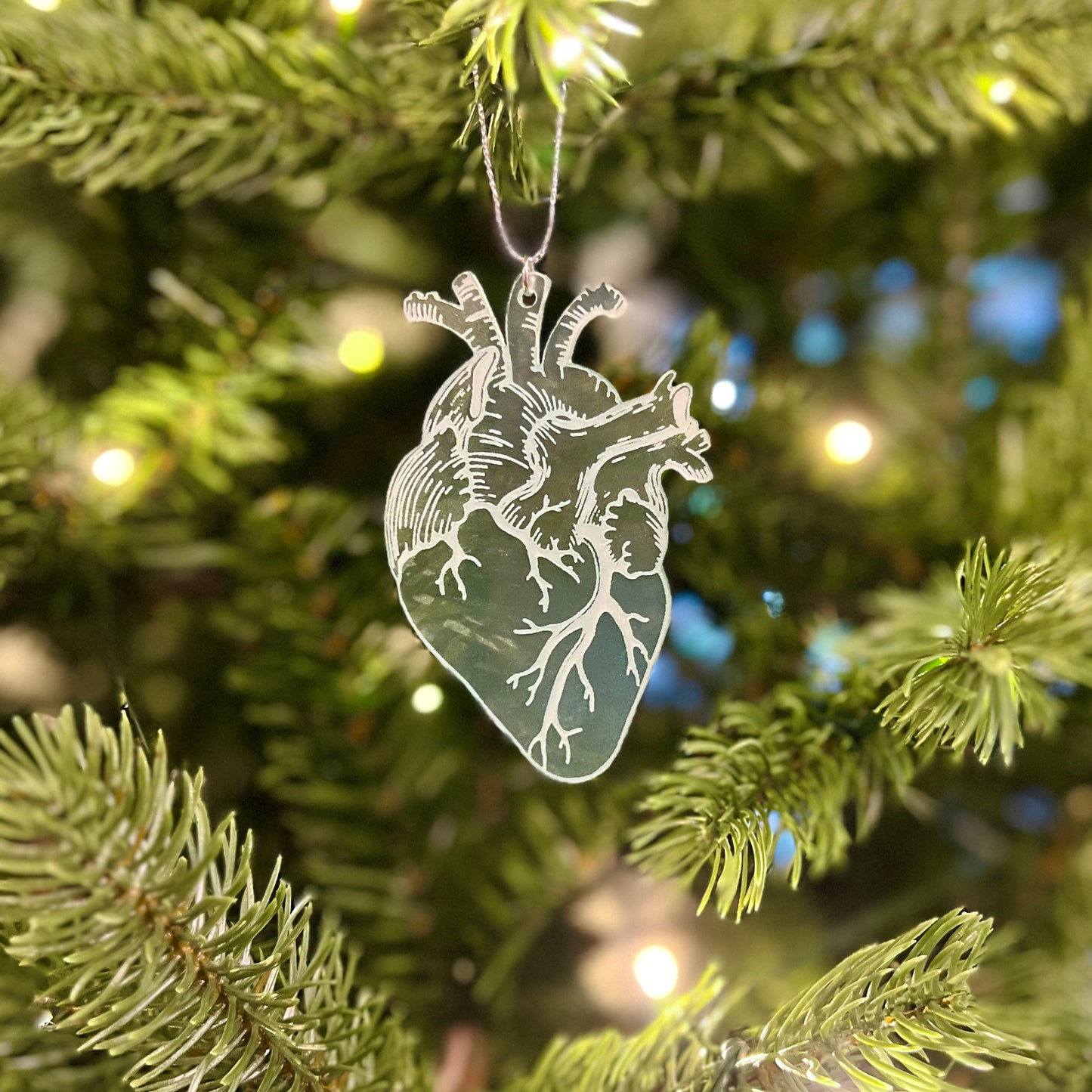 Clear or Frosted Acrylic Heart Ornament