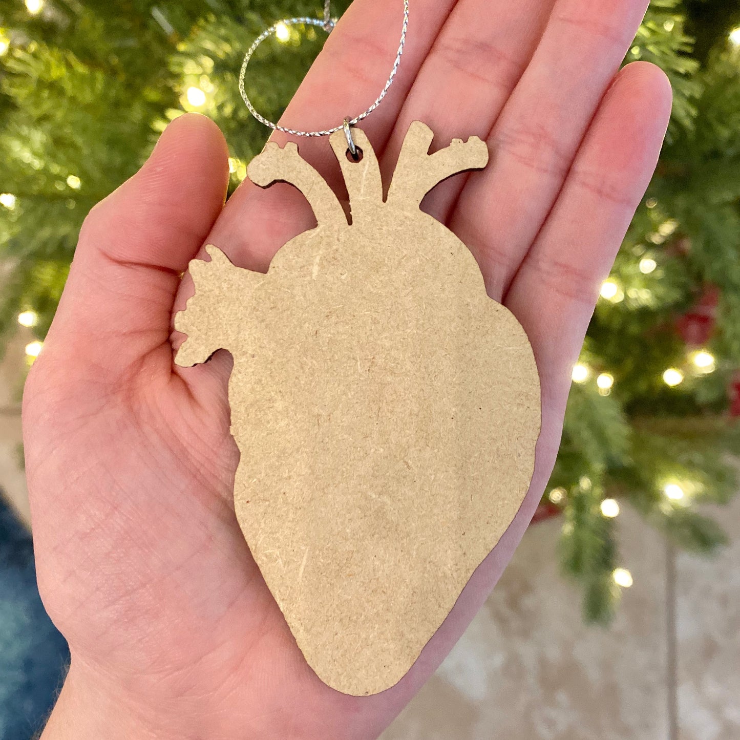 Painted Anatomical Heart Ornament