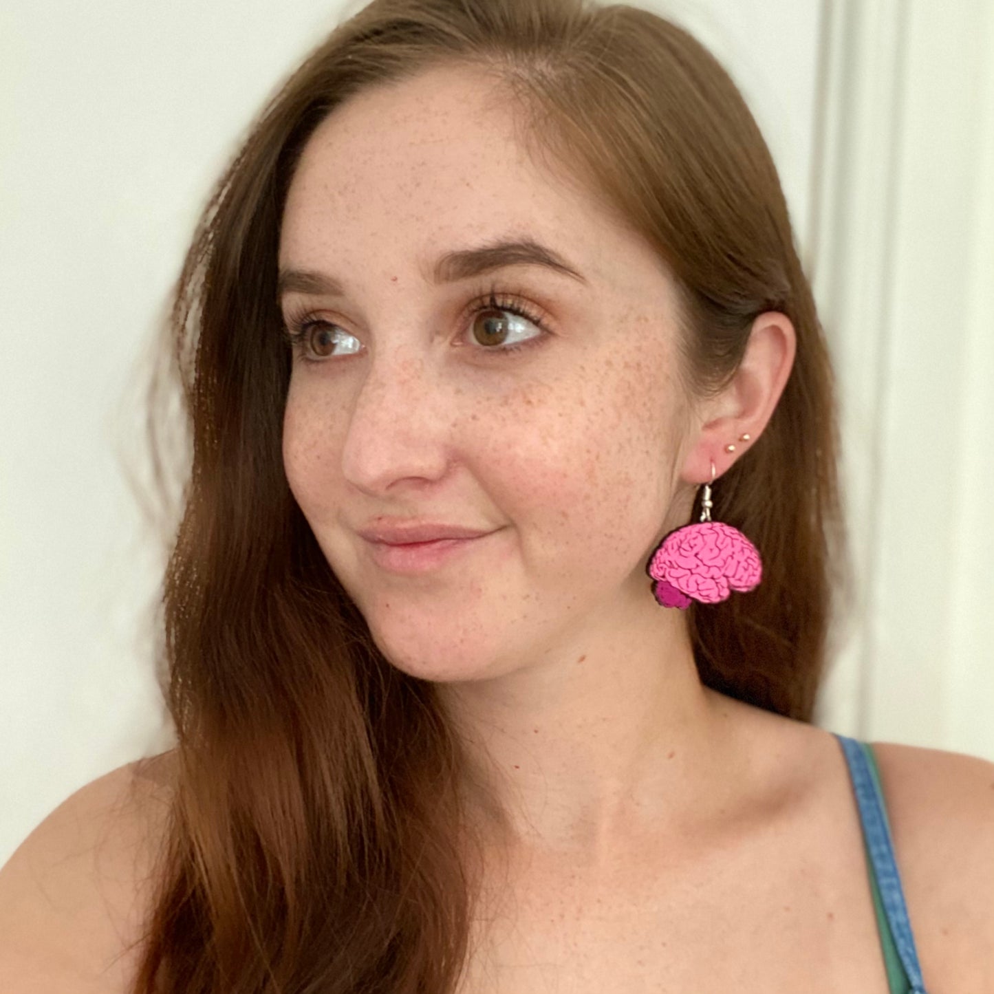 Painted Brain Earrings