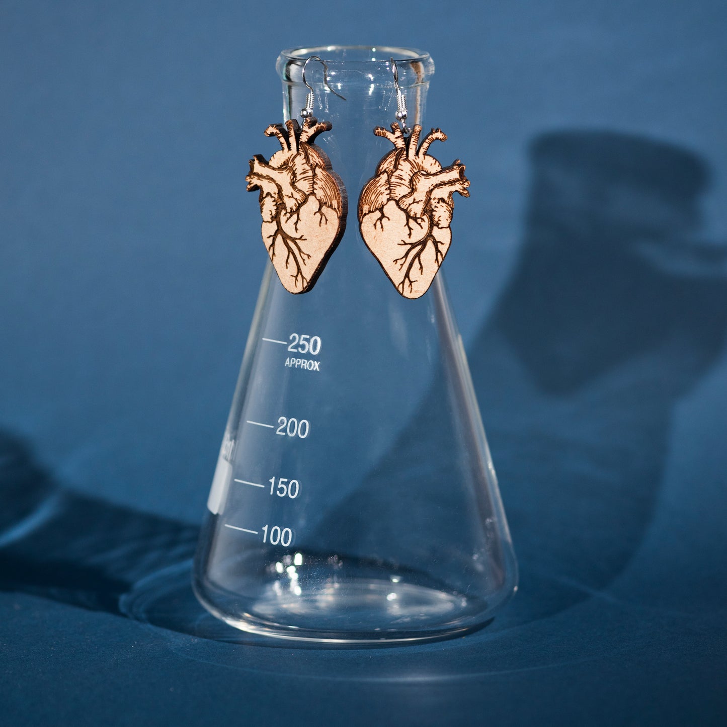 Painted Anatomical Heart Earrings